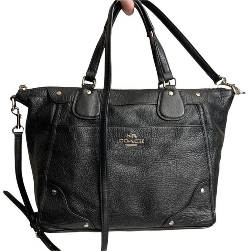 Coach Black leather Mickie rhyder Satchel two way bag F34040